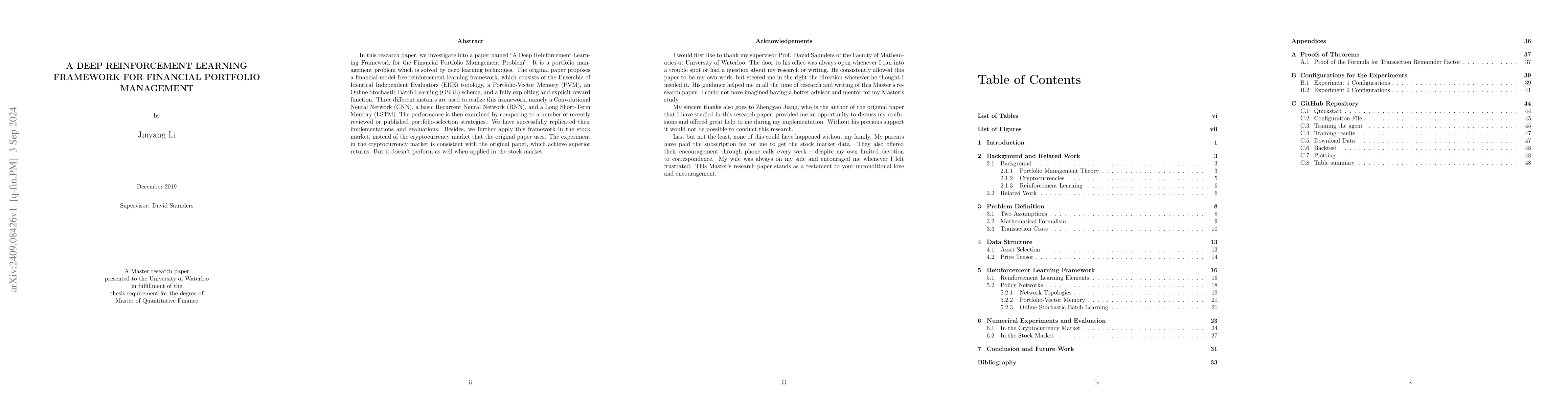 Thumbnail for A Deep Reinforcement Learning Framework For Financial Portfolio
  Management