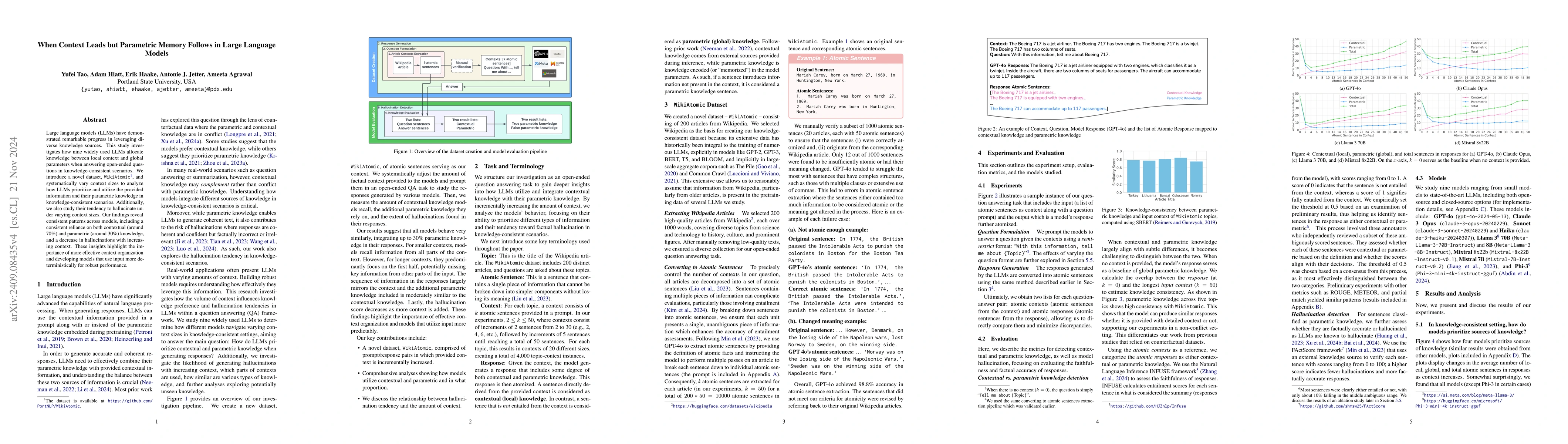 Thumbnail for When Context Leads but Parametric Memory Follows in Large Language
  Models