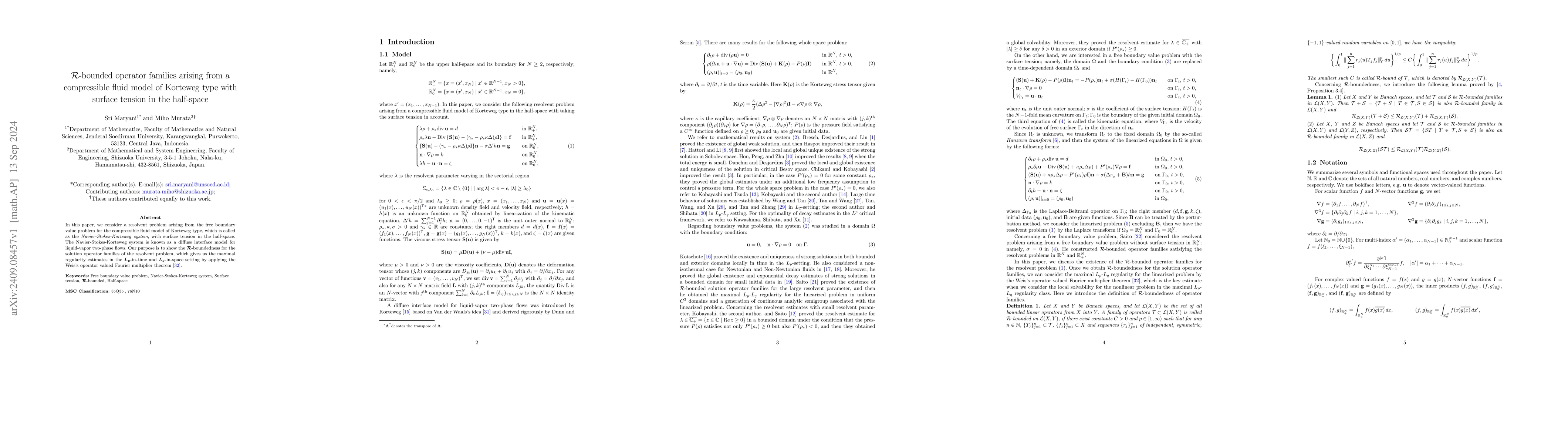Thumbnail for $\mathcal R$-bounded operator families arising from a compressible fluid
  model of Korteweg type with surface tension in the half-space