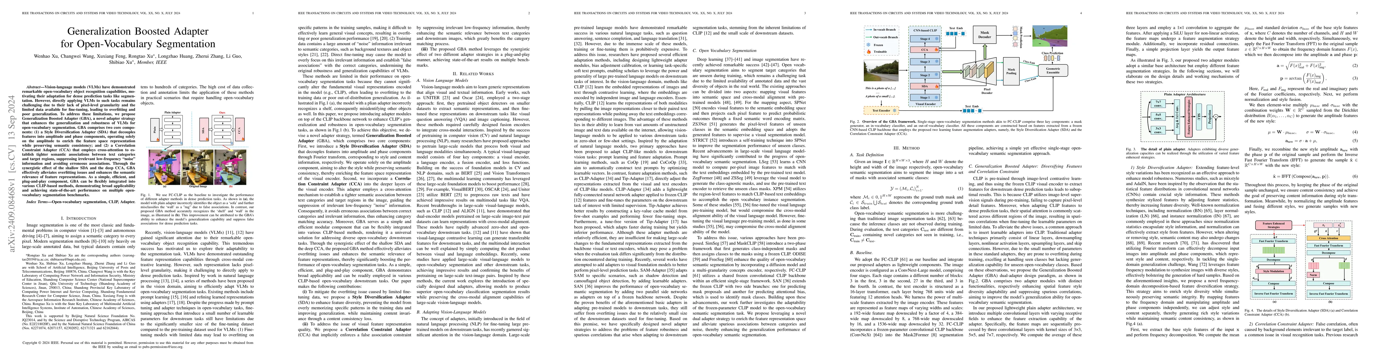 Thumbnail for Generalization Boosted Adapter for Open-Vocabulary Segmentation