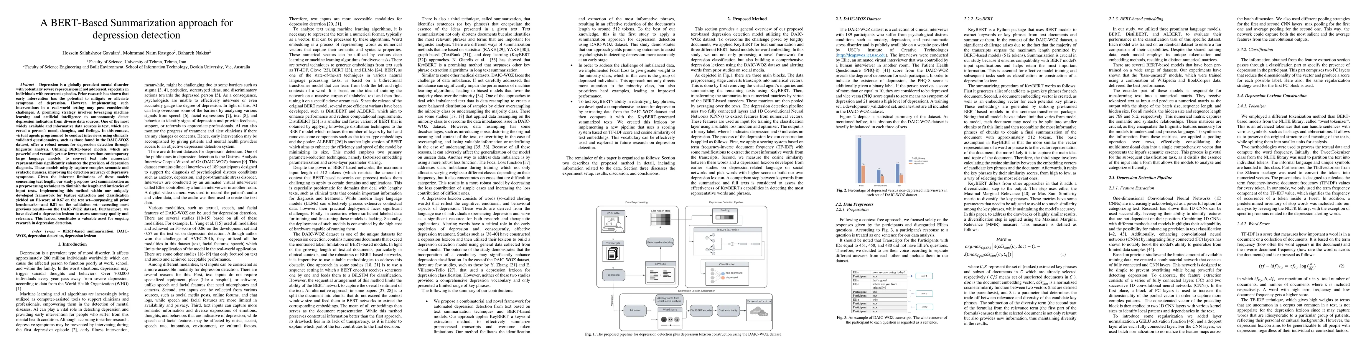 Thumbnail for A BERT-Based Summarization approach for depression detection