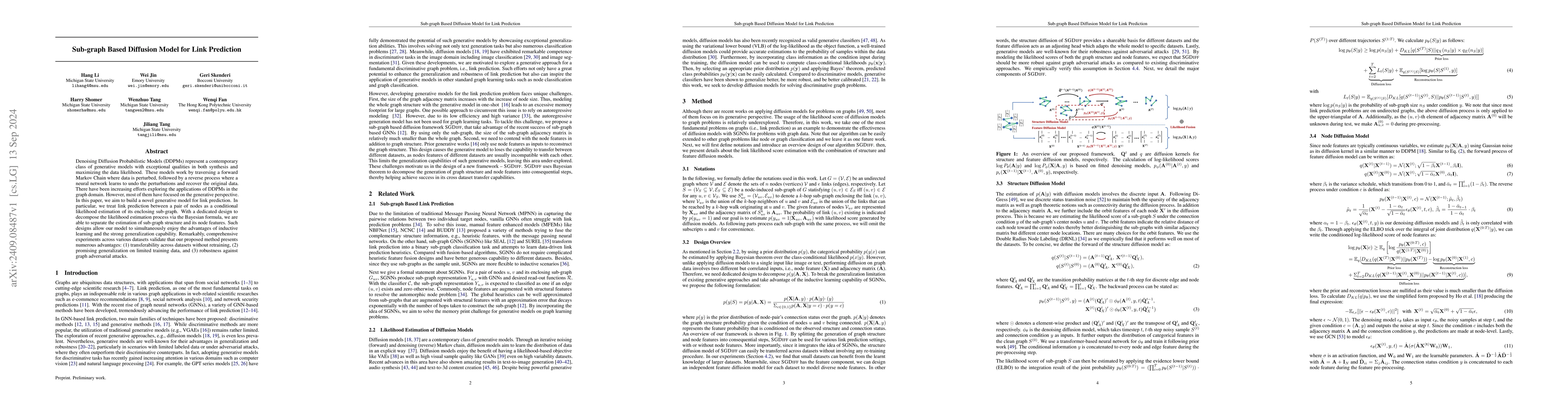 Thumbnail for Sub-graph Based Diffusion Model for Link Prediction