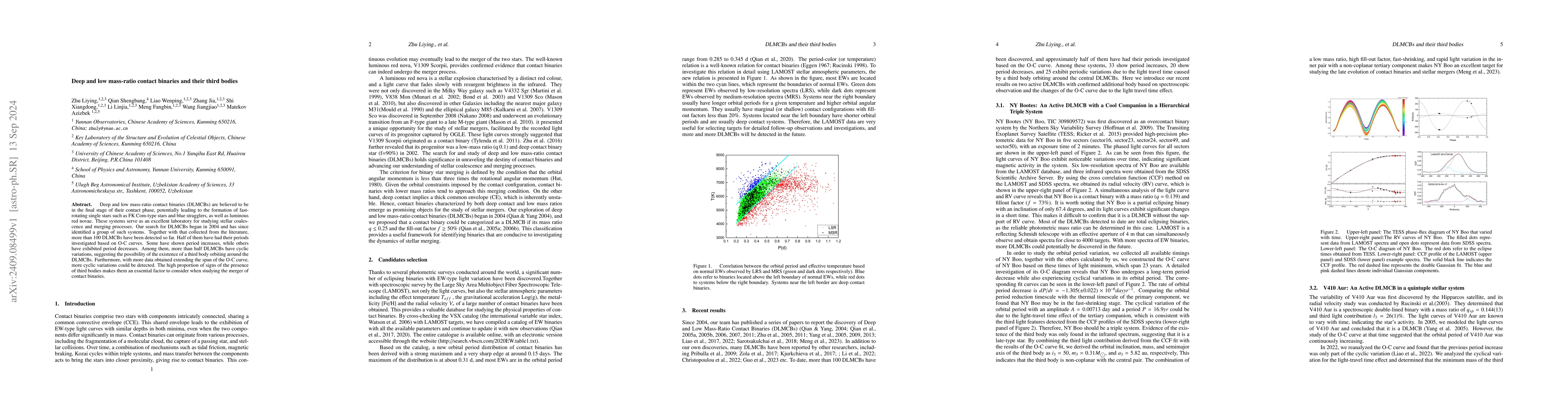 Thumbnail for Deep and low mass-ratio contact binaries and their third bodies