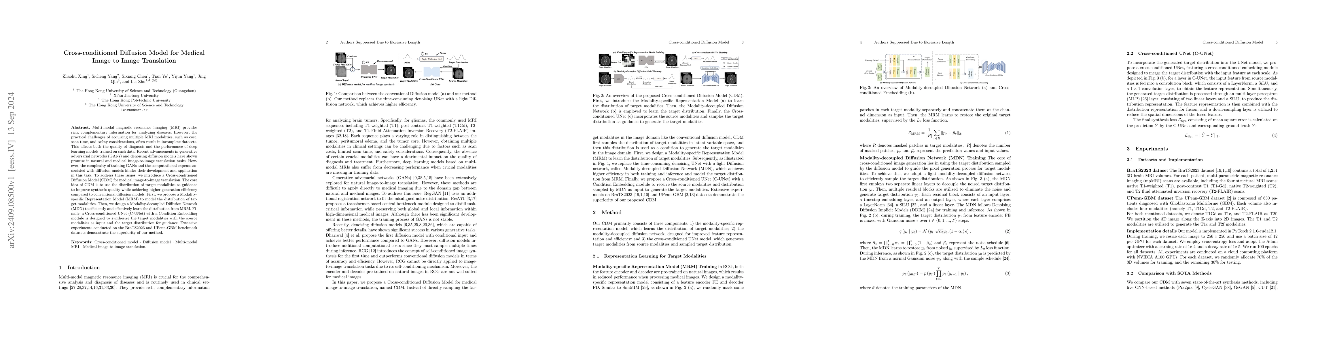 Thumbnail for Cross-conditioned Diffusion Model for Medical Image to Image Translation