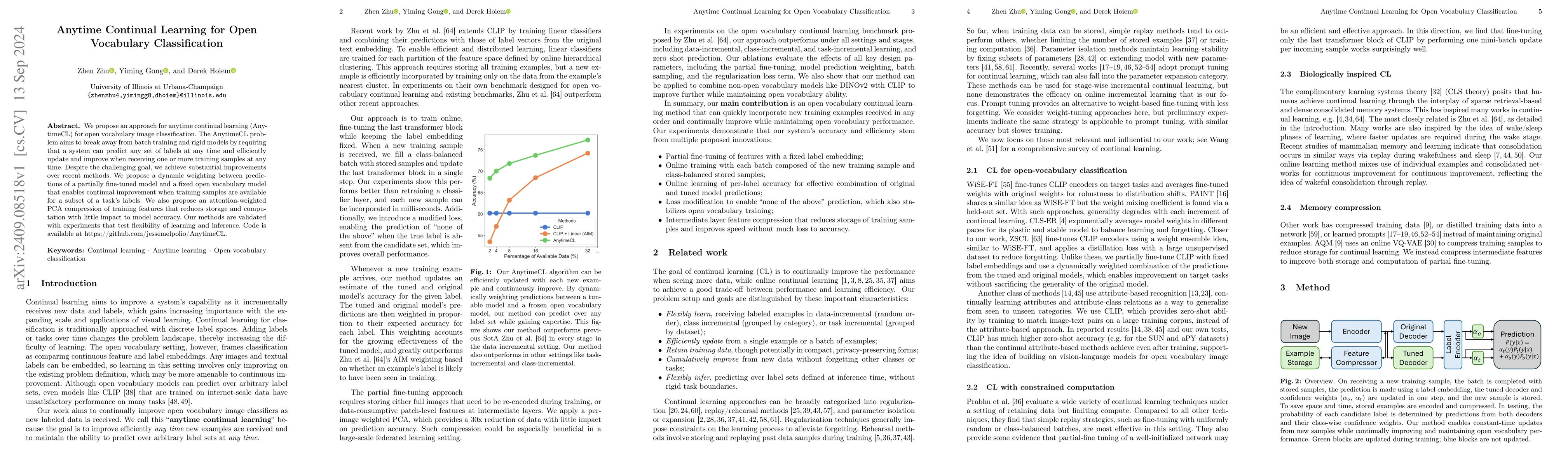 Thumbnail for Anytime Continual Learning for Open Vocabulary Classification