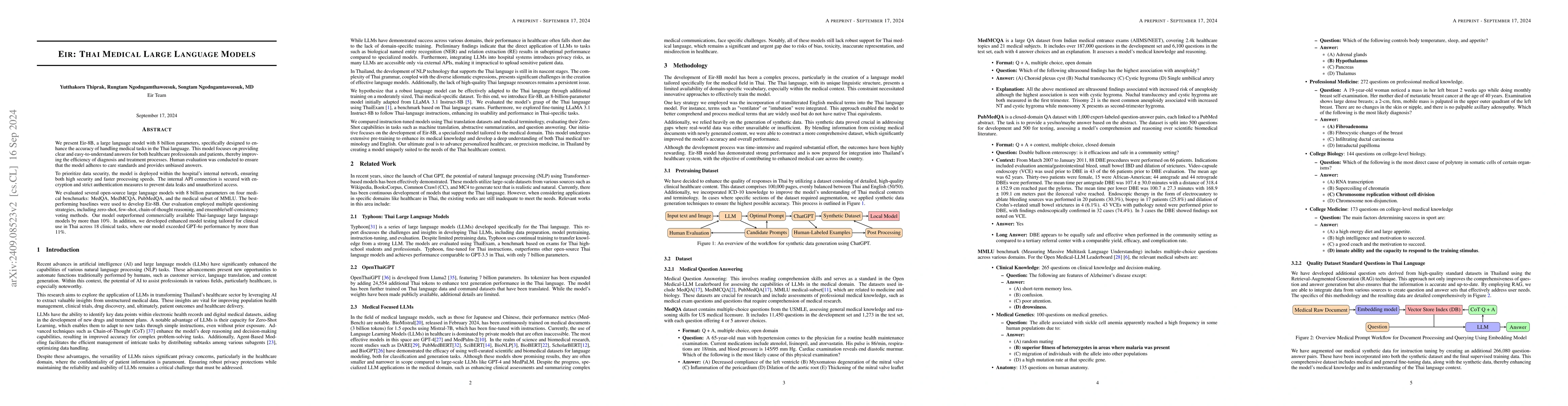 Thumbnail for Eir: Thai Medical Large Language Models