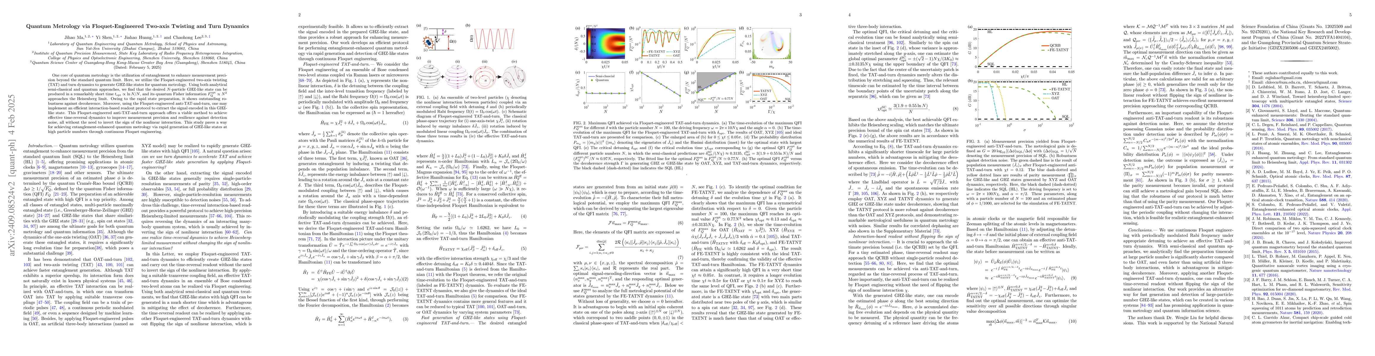 Thumbnail for Quantum Metrology via Floquet-Engineered Two-axis Twisting and Turn
  Dynamics