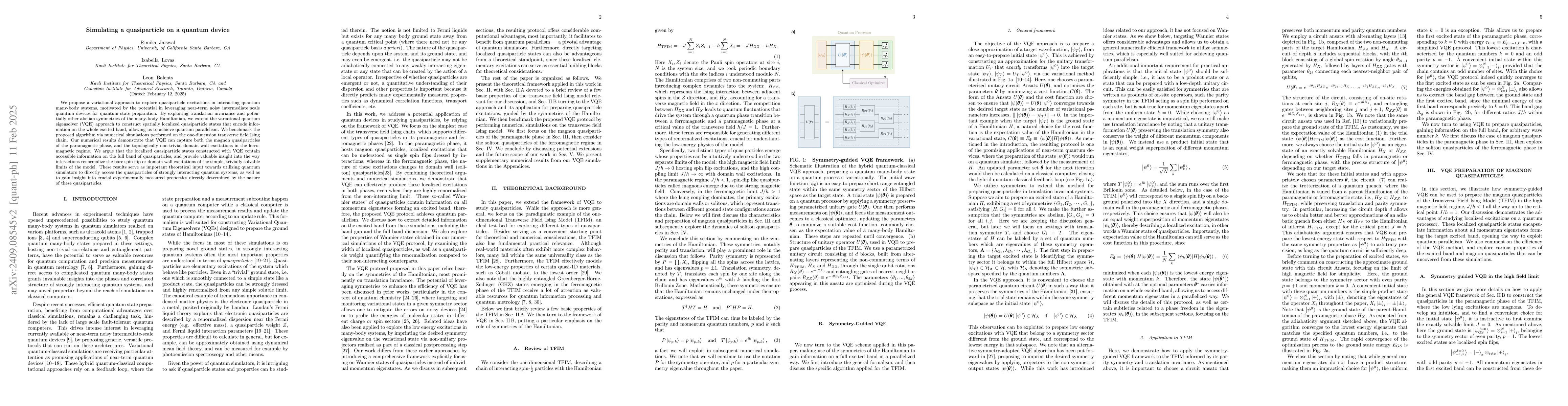 Thumbnail for Simulating a quasiparticle on a quantum device