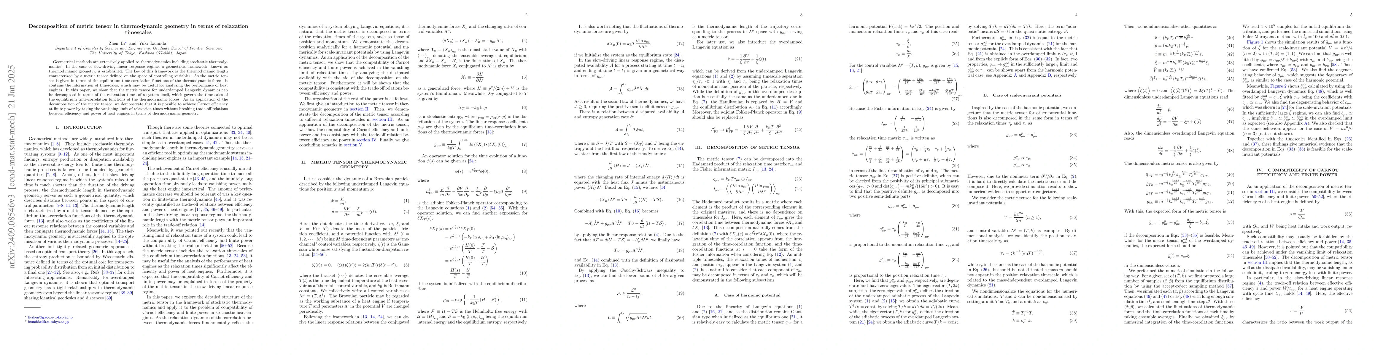 Thumbnail for Decomposition of metric tensor in thermodynamic geometry in terms of
  relaxation timescales