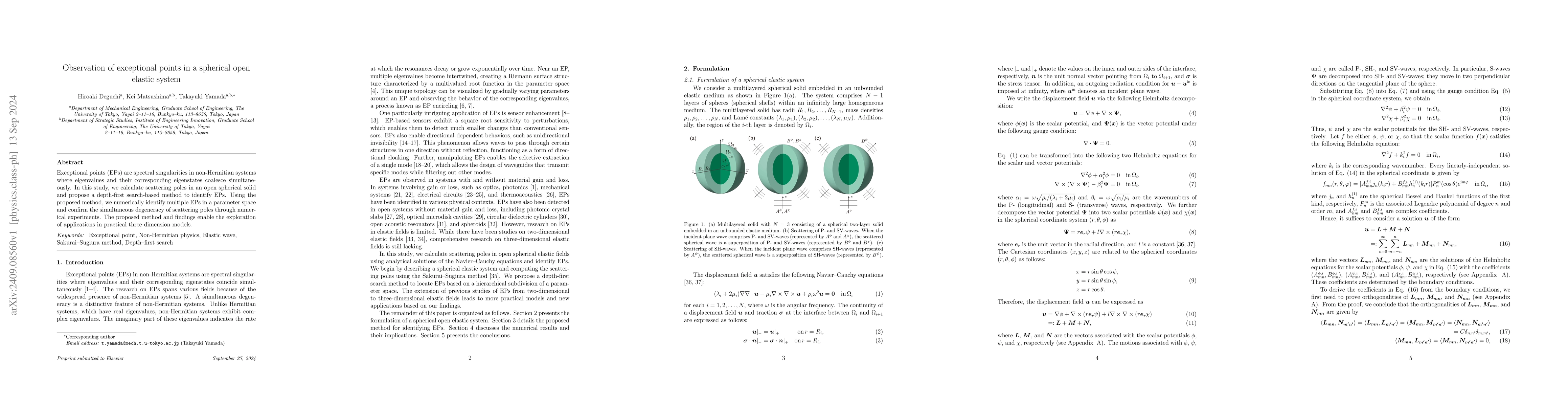 Thumbnail for Observation of exceptional points in a spherical open elastic system