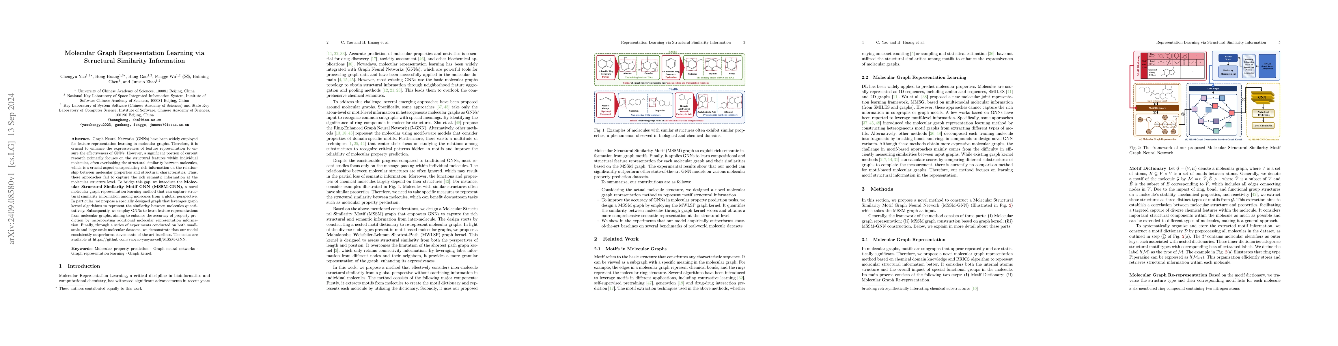 Thumbnail for Molecular Graph Representation Learning via Structural Similarity
  Information