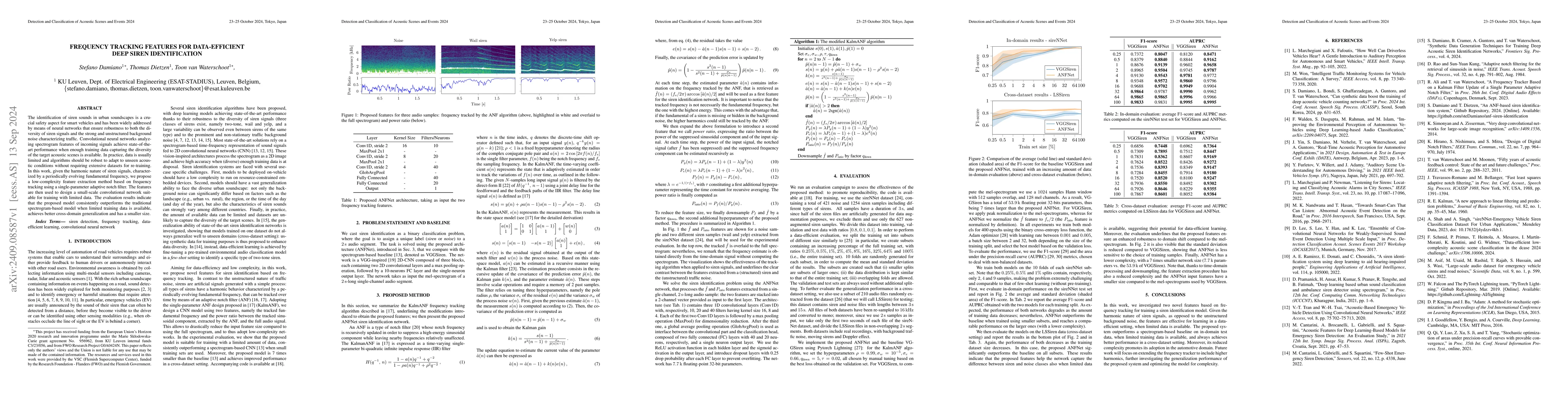Thumbnail for Frequency Tracking Features for Data-Efficient Deep Siren Identification