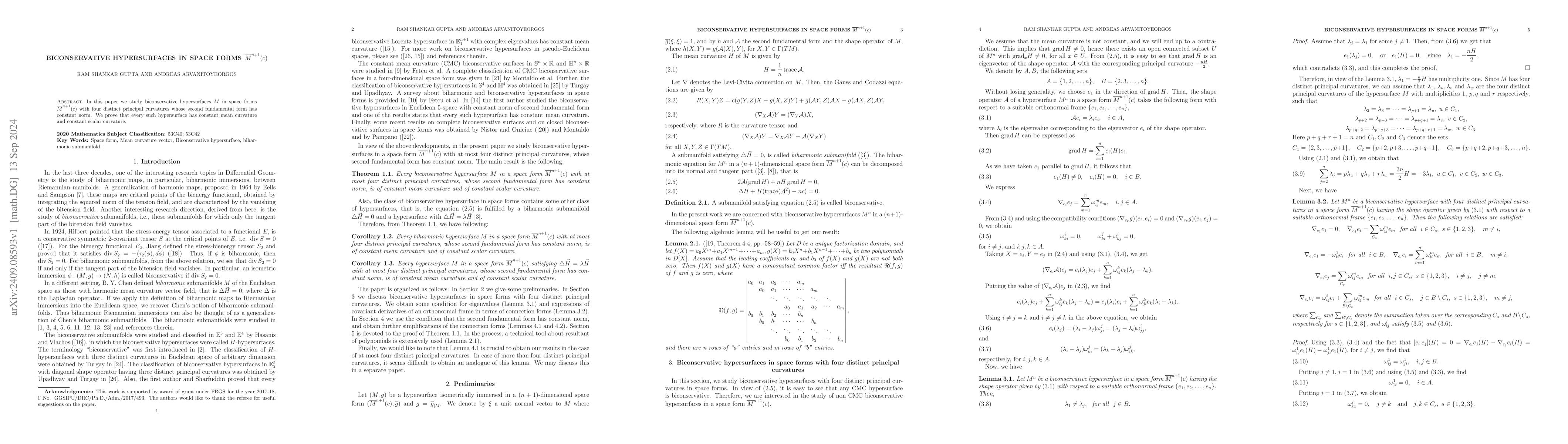 Thumbnail for Biconservative hypersurfaces in space forms
  $\overline{M}^{\lowercase{n+1}}(\lowercase{c})$