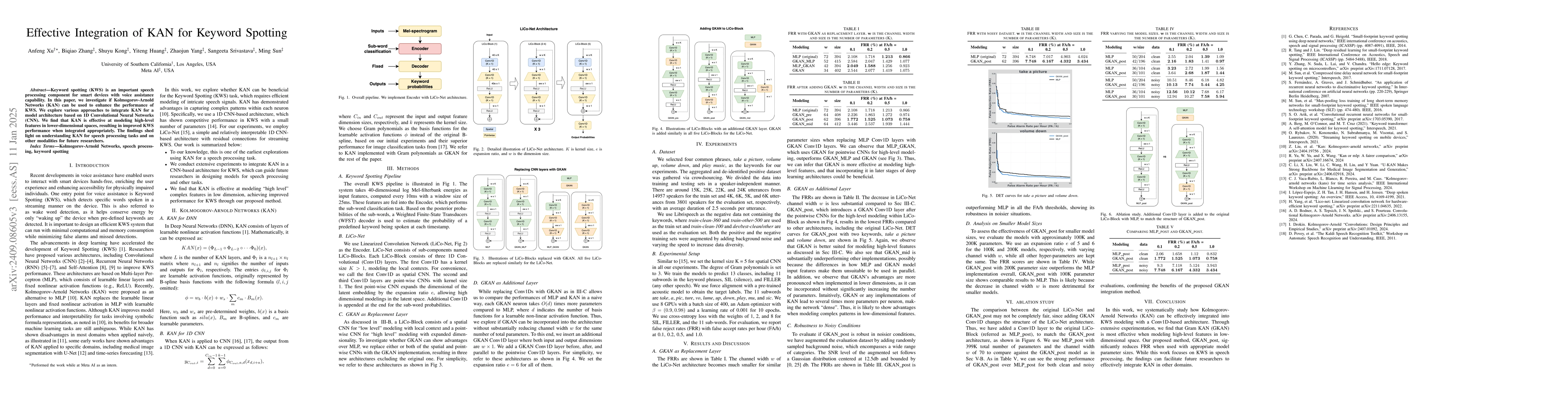 Thumbnail for Effective Integration of KAN for Keyword Spotting
