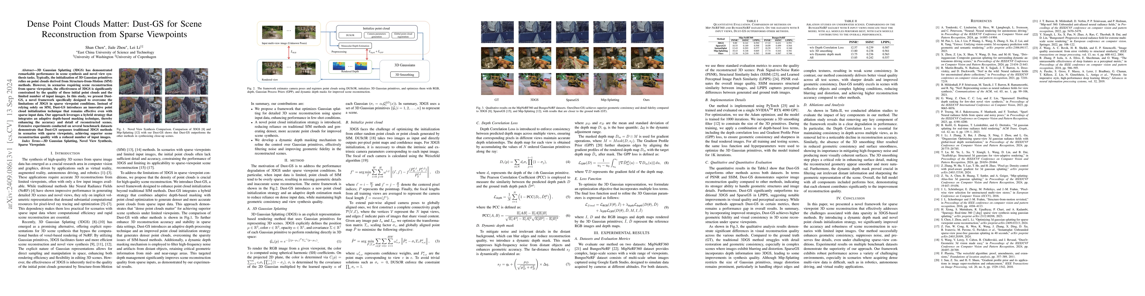 Thumbnail for Dense Point Clouds Matter: Dust-GS for Scene Reconstruction from Sparse
  Viewpoints
