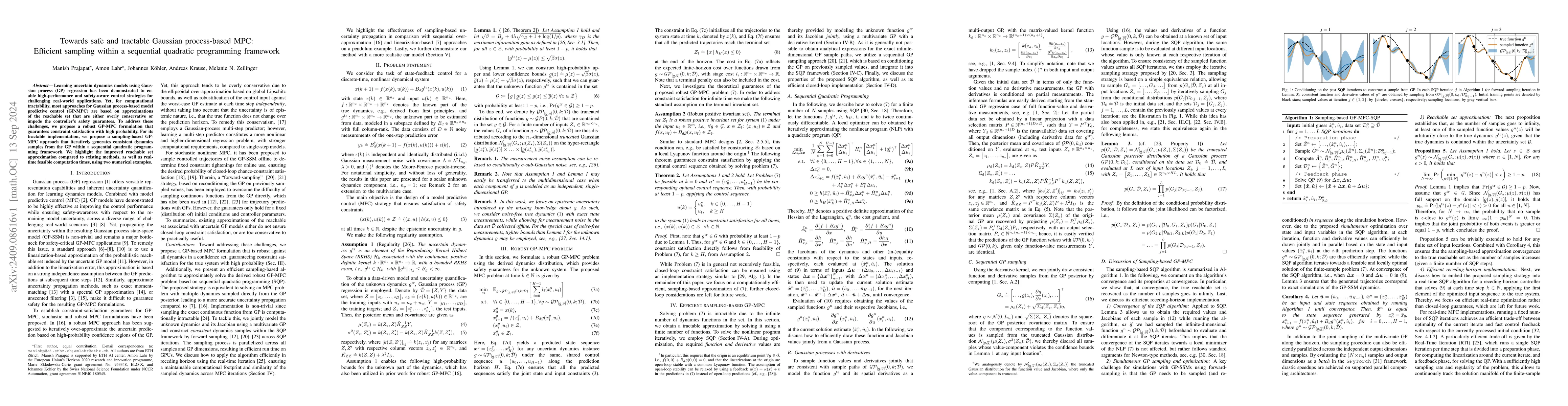 Thumbnail for Towards safe and tractable Gaussian process-based MPC: Efficient
  sampling within a sequential quadratic programming framework