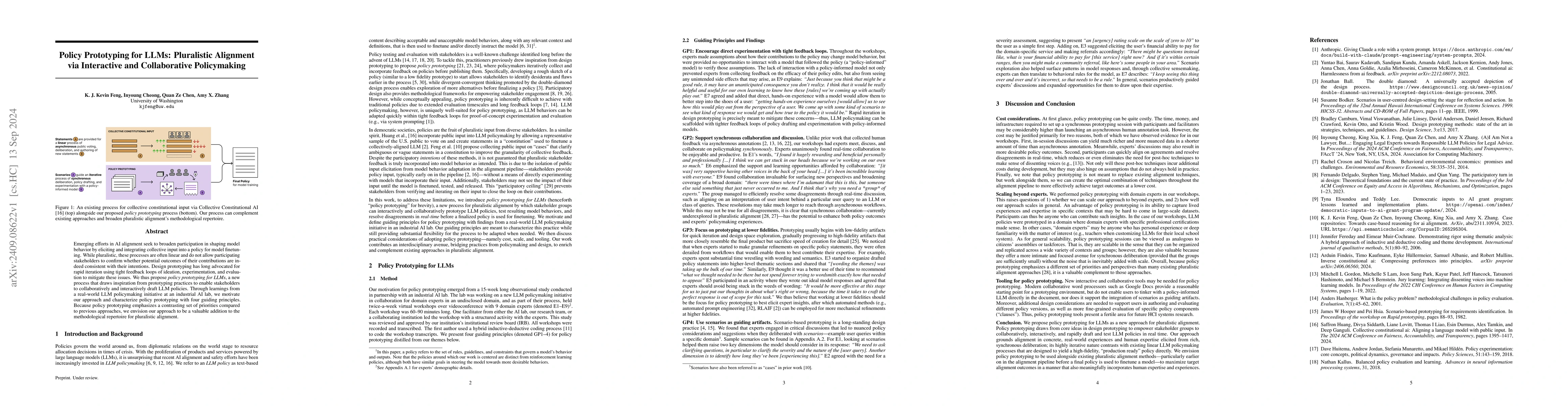 Thumbnail for Policy Prototyping for LLMs: Pluralistic Alignment via Interactive and
  Collaborative Policymaking