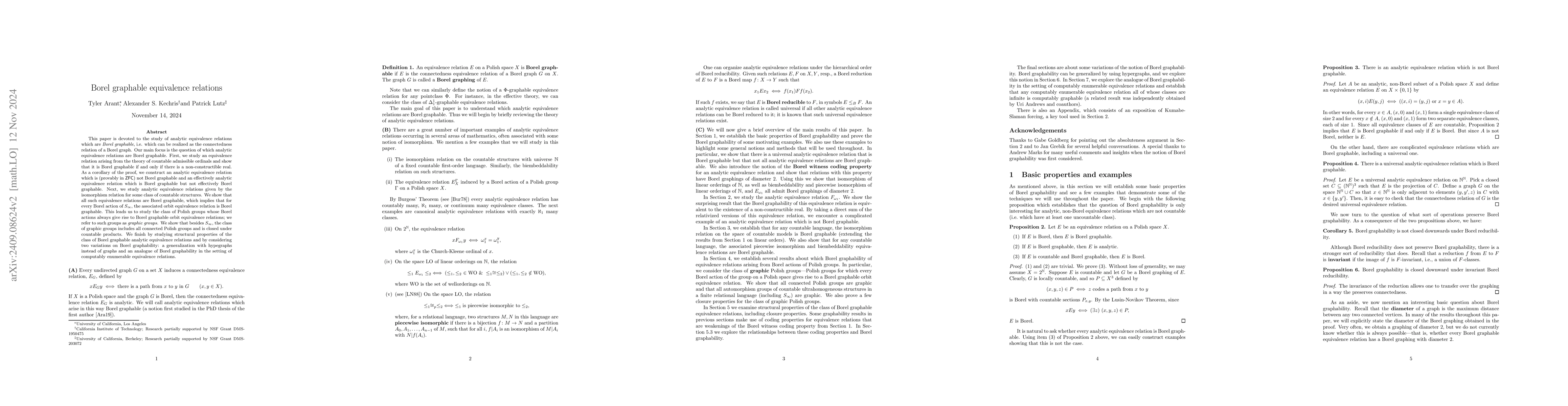 Thumbnail for Borel graphable equivalence relations