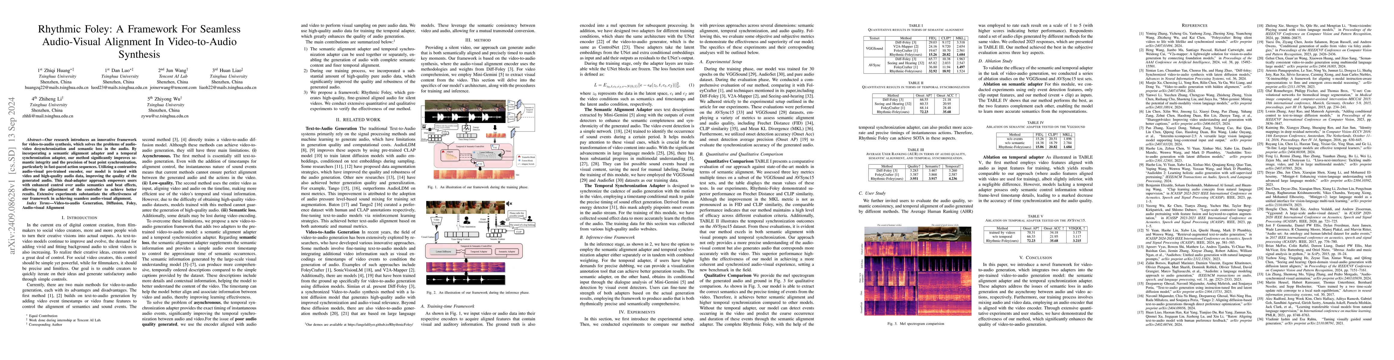 Thumbnail for Rhythmic Foley: A Framework For Seamless Audio-Visual Alignment In
  Video-to-Audio Synthesis