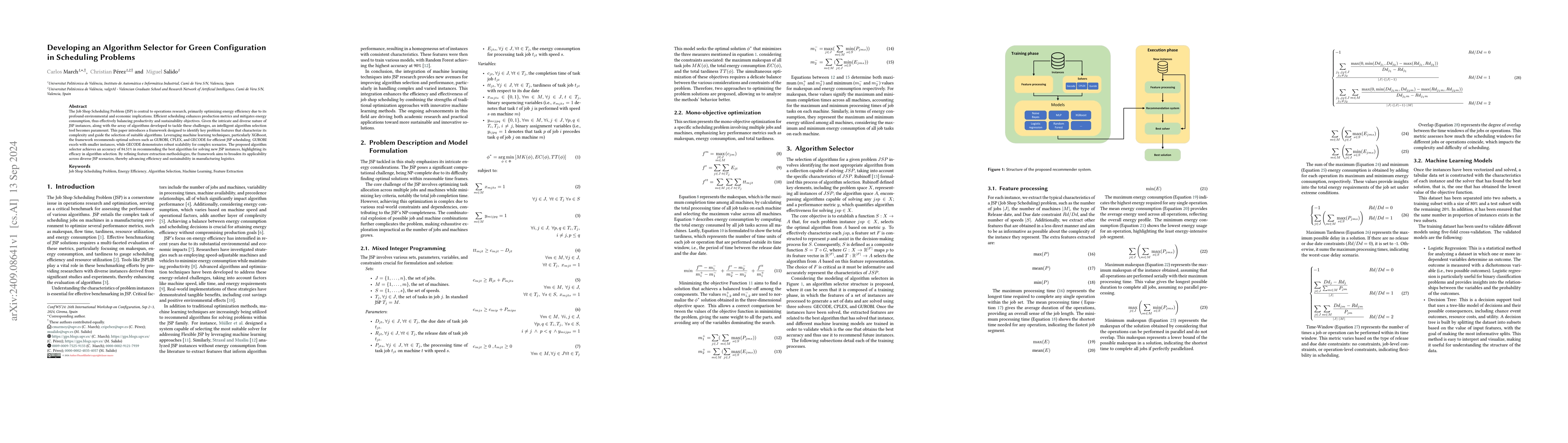 Thumbnail for Developing an Algorithm Selector for Green Configuration in Scheduling
  Problems