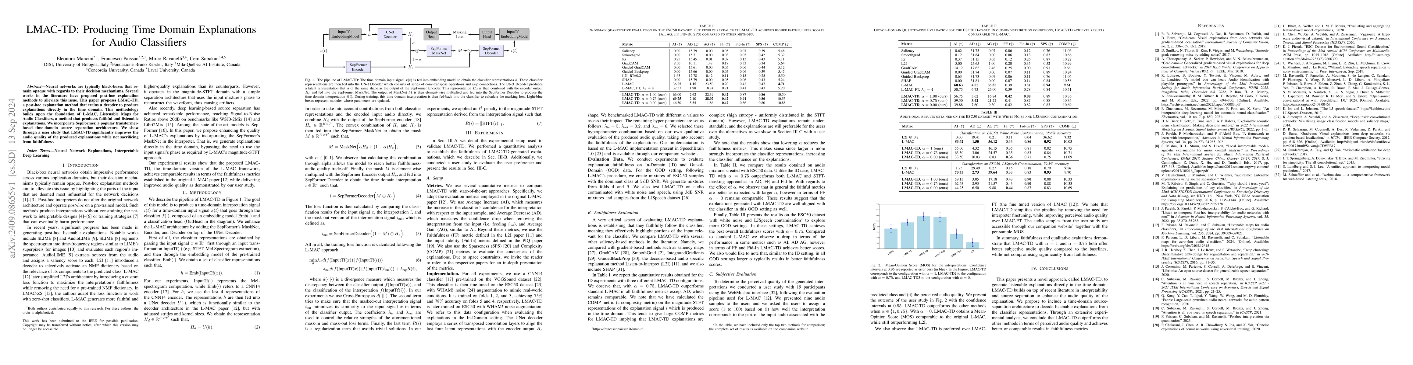 Thumbnail for LMAC-TD: Producing Time Domain Explanations for Audio Classifiers