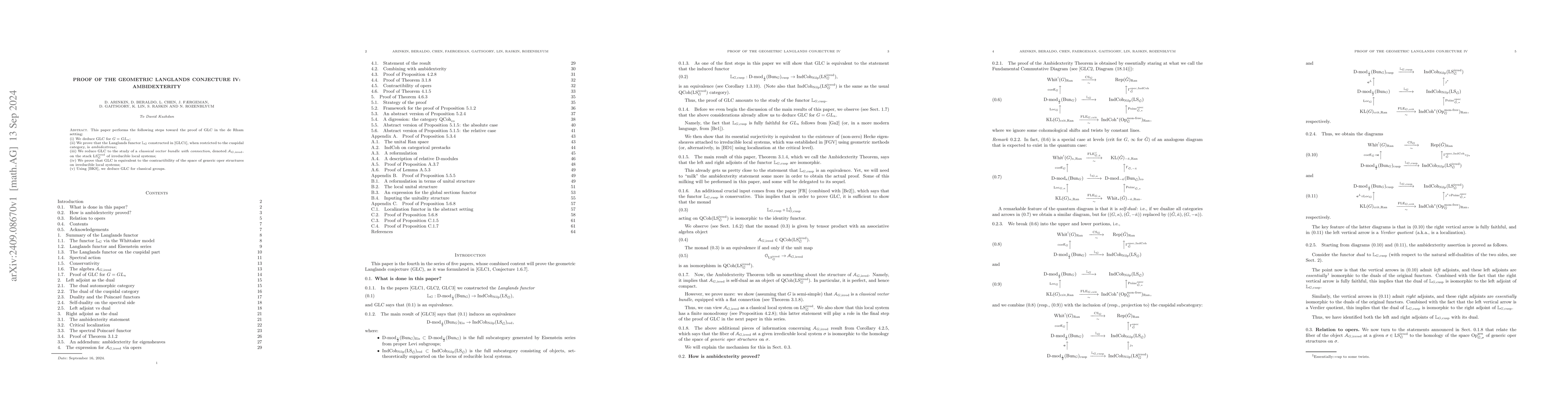 Thumbnail for Proof of the geometric Langlands conjecture IV: ambidexterity