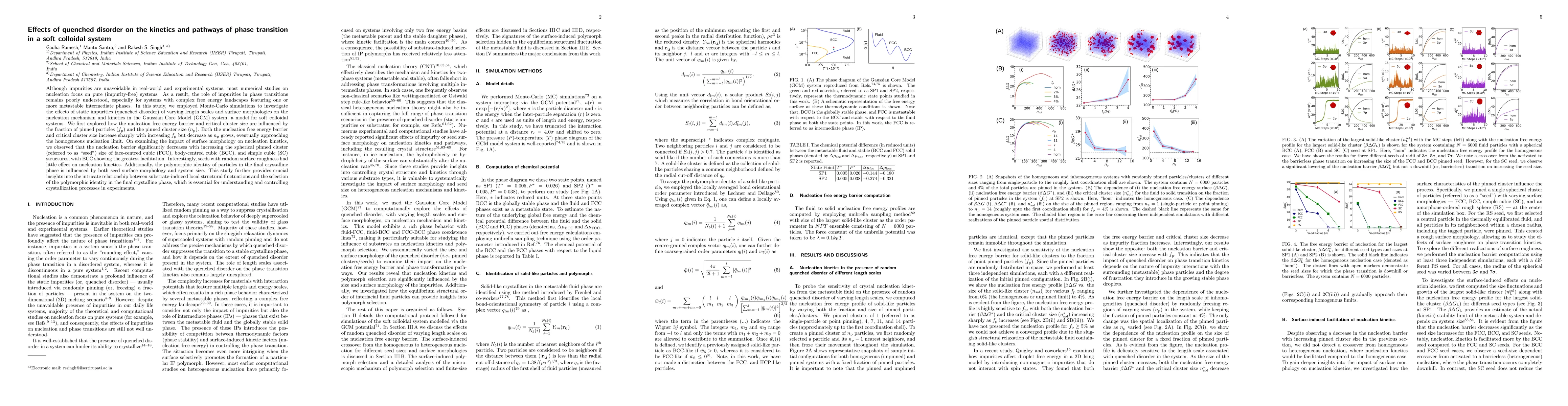 Thumbnail for Effects of quenched disorder on the kinetics and pathways of phase
  transition in a soft colloidal system