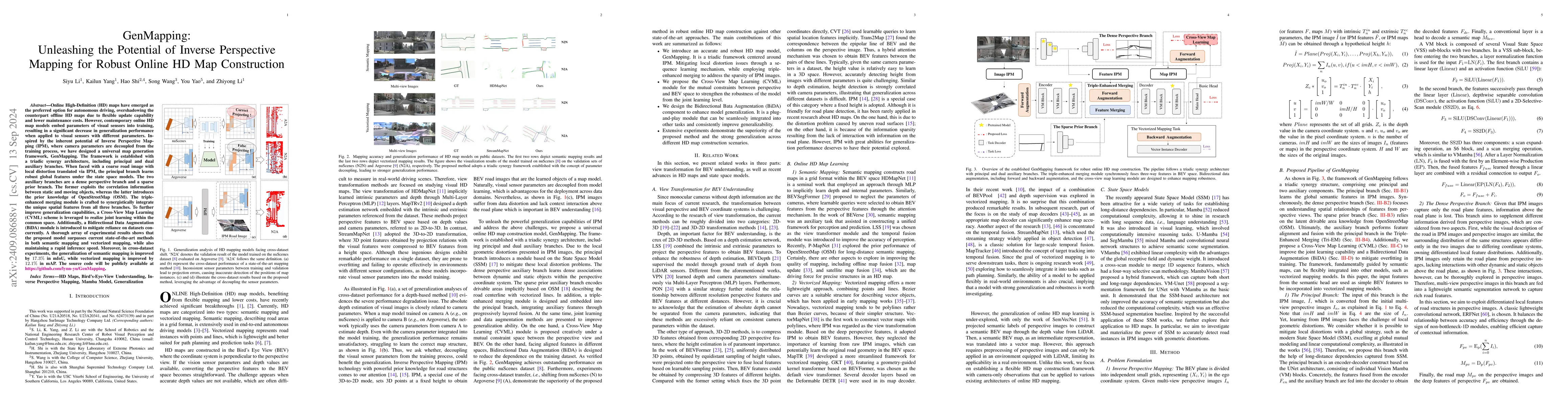 Thumbnail for GenMapping: Unleashing the Potential of Inverse Perspective Mapping for
  Robust Online HD Map Construction