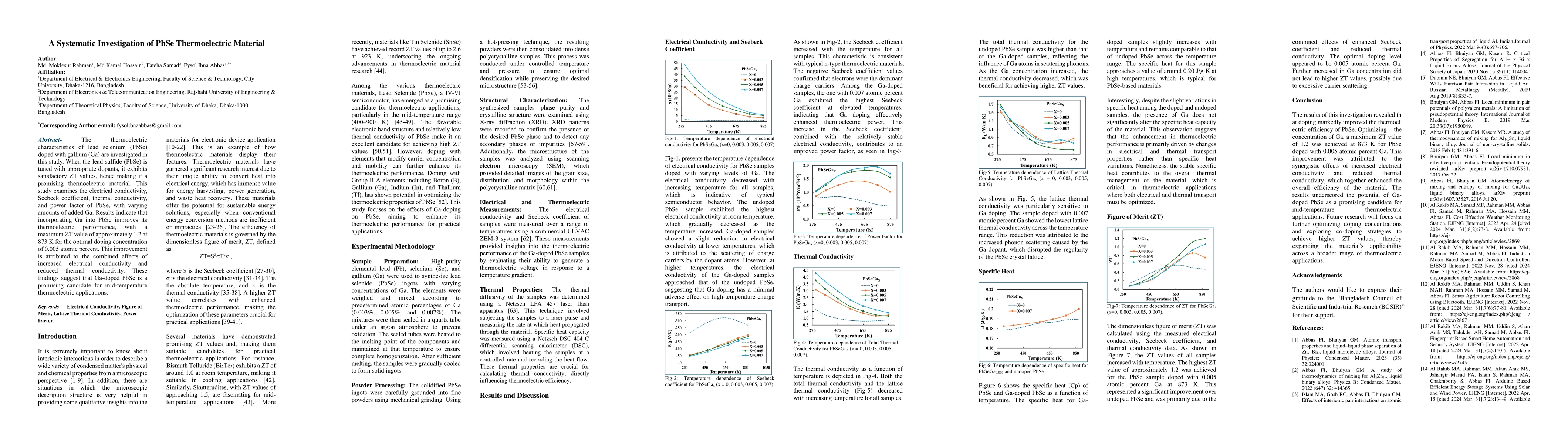 Thumbnail for A Systematic Investigation of PbSe Thermoelectric Material