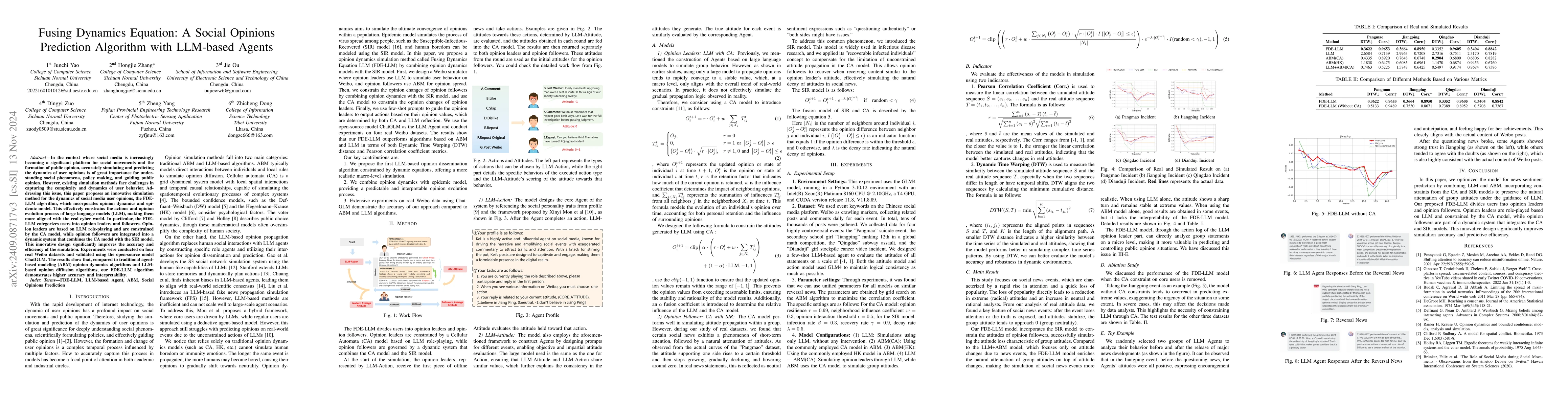 Thumbnail for Fusing Dynamics Equation: A Social Opinions Prediction Algorithm with
  LLM-based Agents
