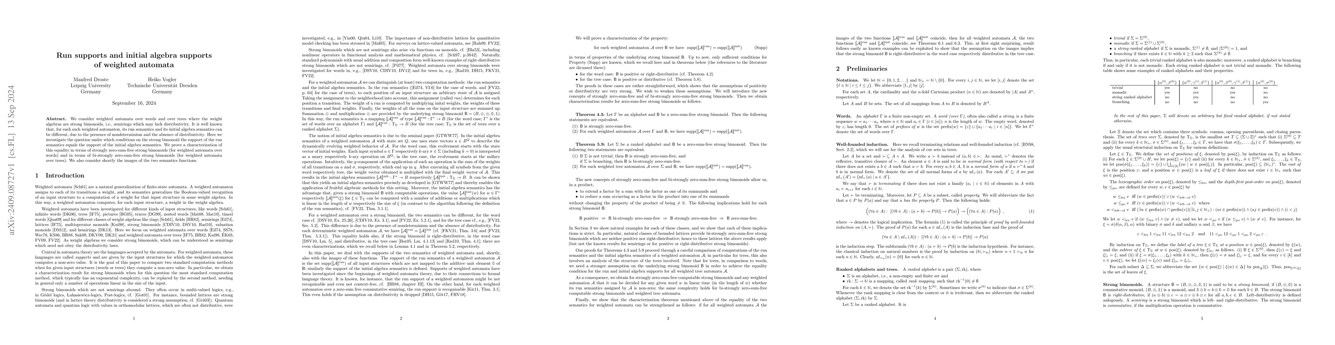 Thumbnail for Run supports and initial algebra supports of weighted automata