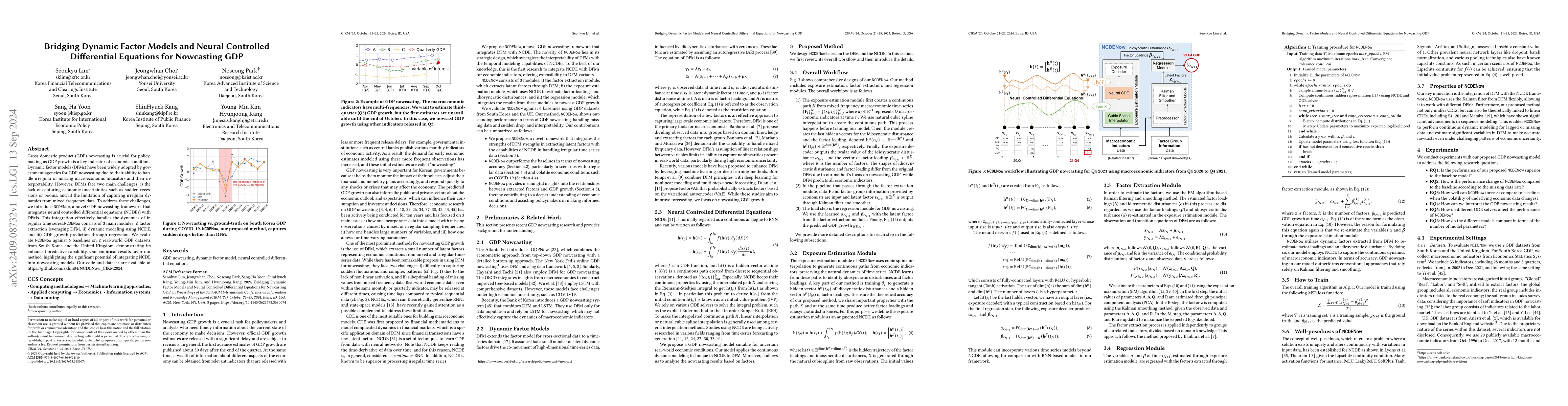 Thumbnail for Bridging Dynamic Factor Models and Neural Controlled Differential
  Equations for Nowcasting GDP