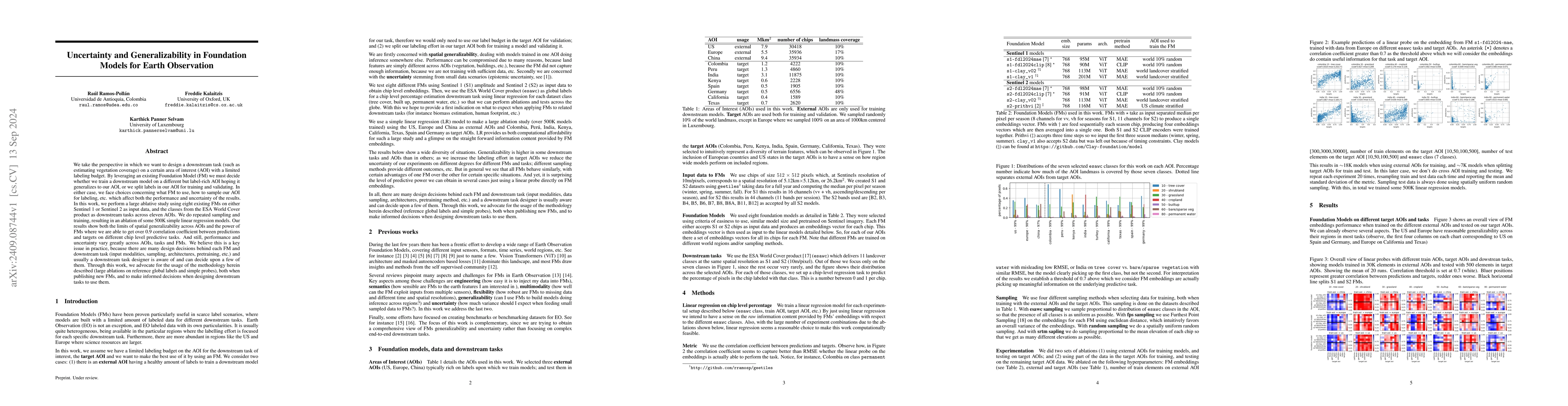 Thumbnail for Uncertainty and Generalizability in Foundation Models for Earth
  Observation