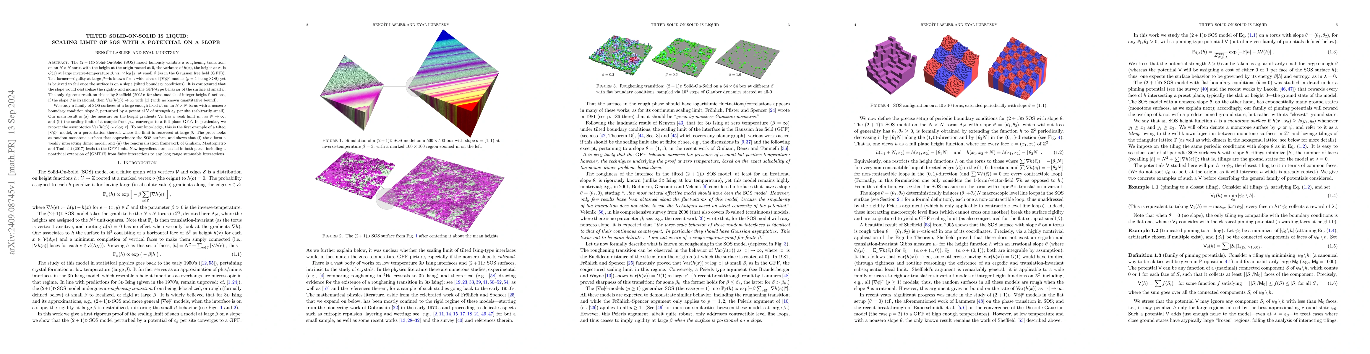 Thumbnail for Tilted Solid-On-Solid is liquid: scaling limit of SOS with a potential
  on a slope