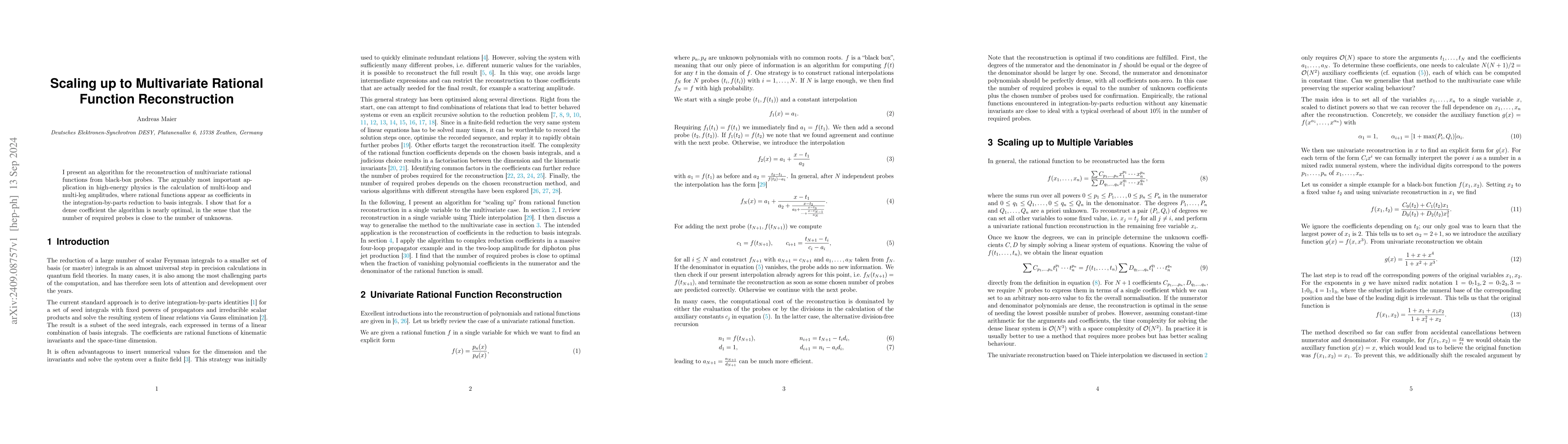 Thumbnail for Scaling up to Multivariate Rational Function Reconstruction