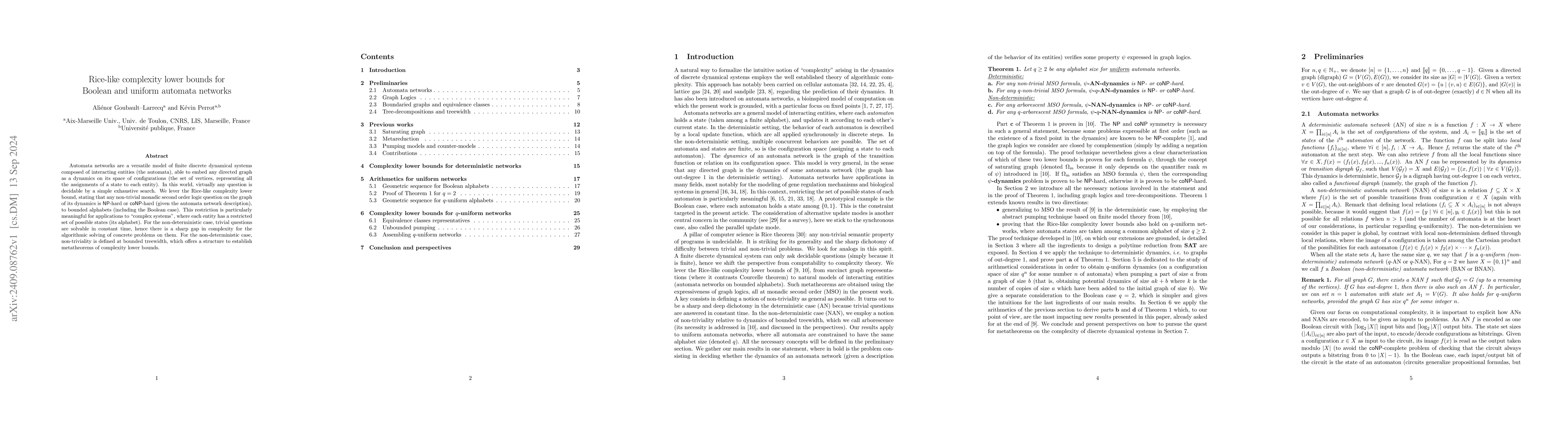 Thumbnail for Rice-like complexity lower bounds for Boolean and uniform automata
  networks
