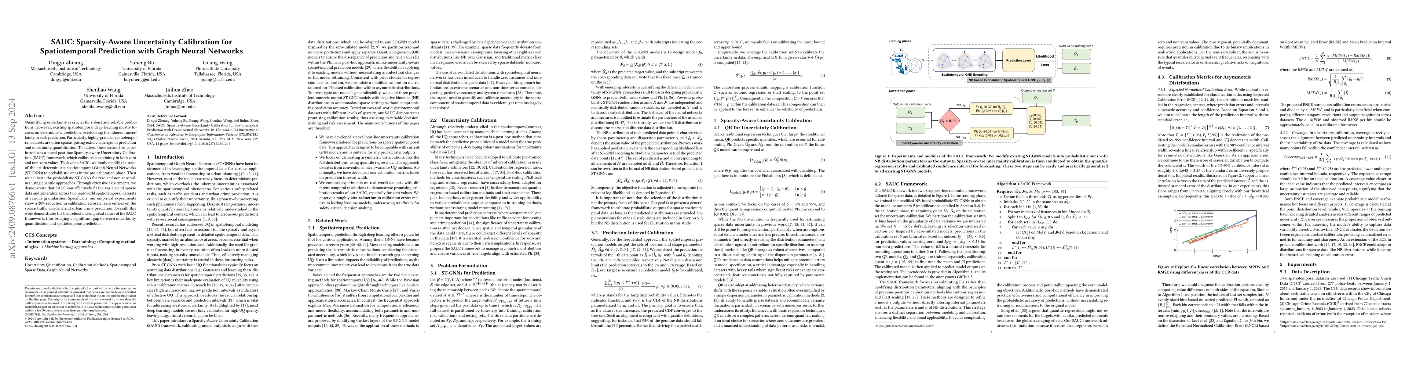 Thumbnail for SAUC: Sparsity-Aware Uncertainty Calibration for Spatiotemporal
  Prediction with Graph Neural Networks