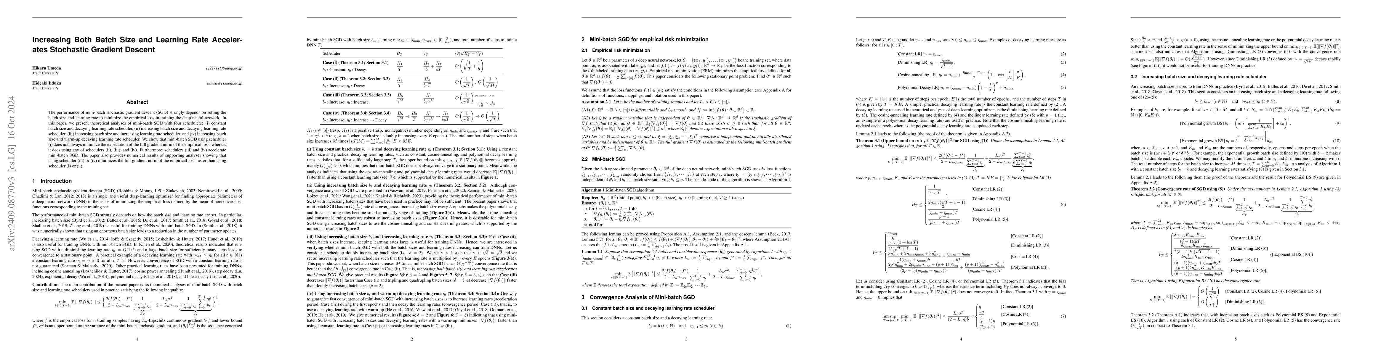 Thumbnail for Increasing Both Batch Size and Learning Rate Accelerates Stochastic
  Gradient Descent