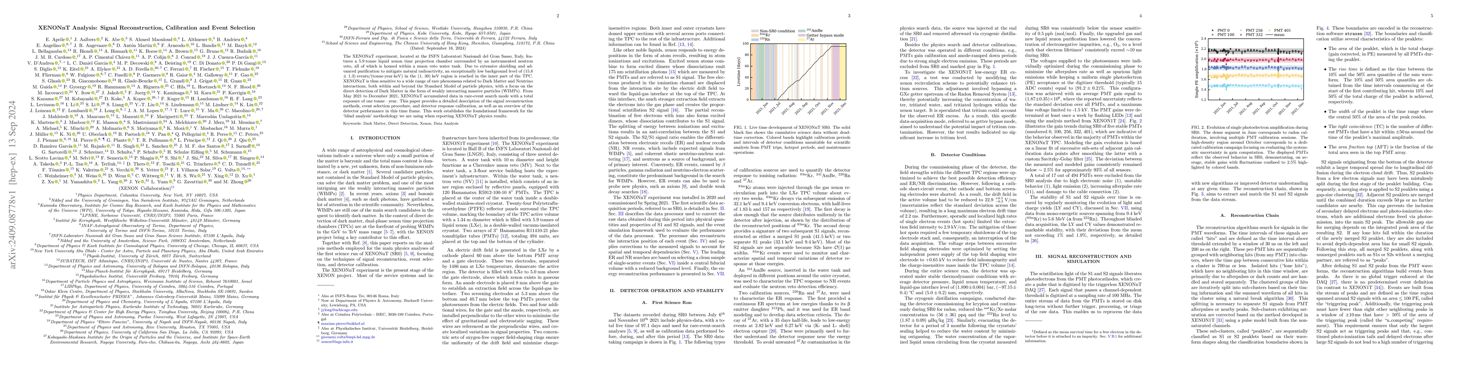 Thumbnail for XENONnT Analysis: Signal Reconstruction, Calibration and Event Selection