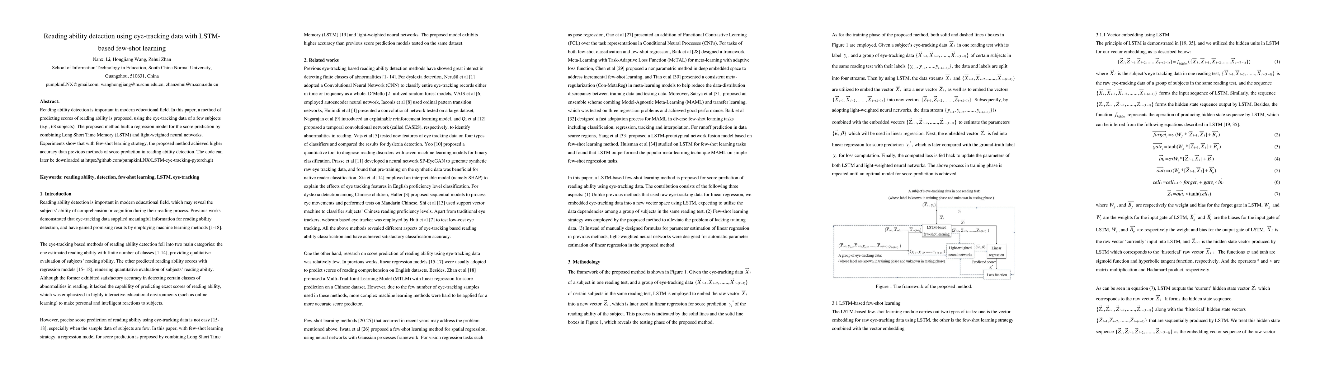 Thumbnail for Reading ability detection using eye-tracking data with LSTM-based
  few-shot learning
