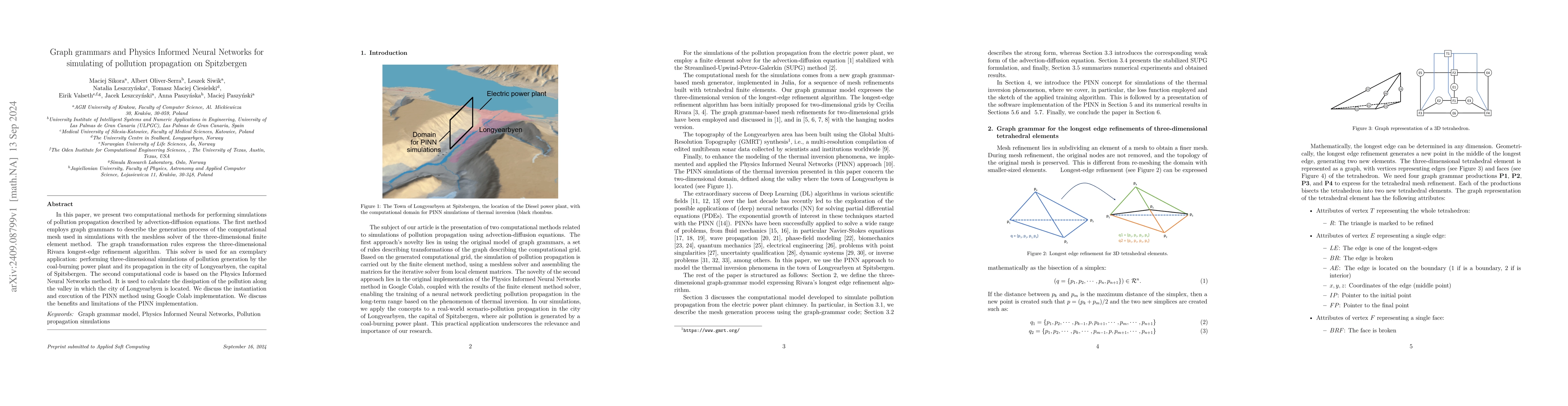 Thumbnail for Graph grammars and Physics Informed Neural Networks for simulating of
  pollution propagation on Spitzbergen