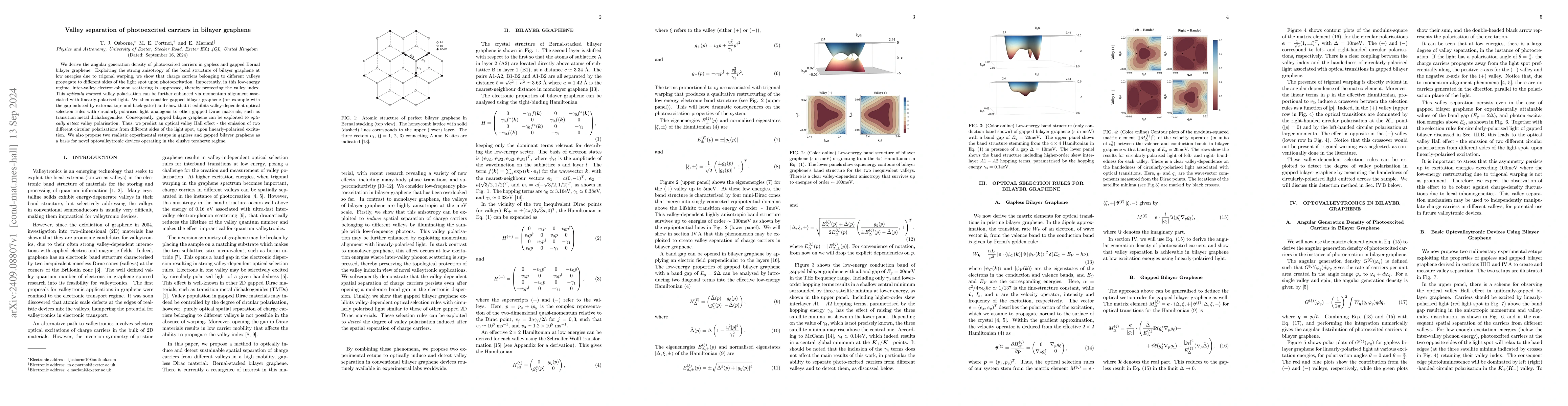 Thumbnail for Valley separation of photoexcited carriers in bilayer graphene