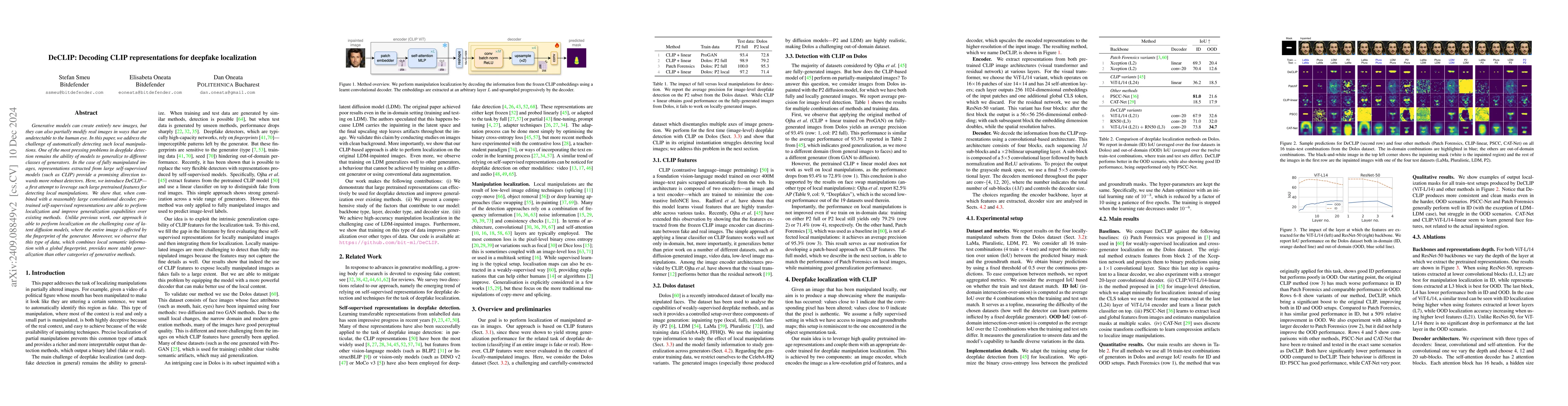 Thumbnail for DeCLIP: Decoding CLIP representations for deepfake localization