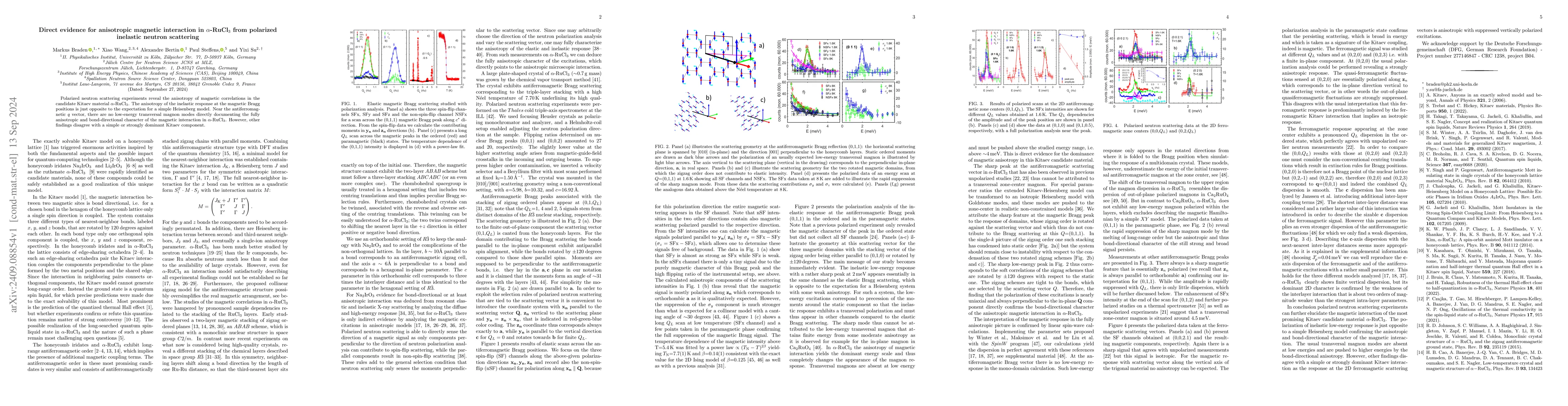 Thumbnail for Direct evidence for anisotropic magnetic interaction in
  $α$-RuCl$_3$ from polarized inelastic neutron scattering