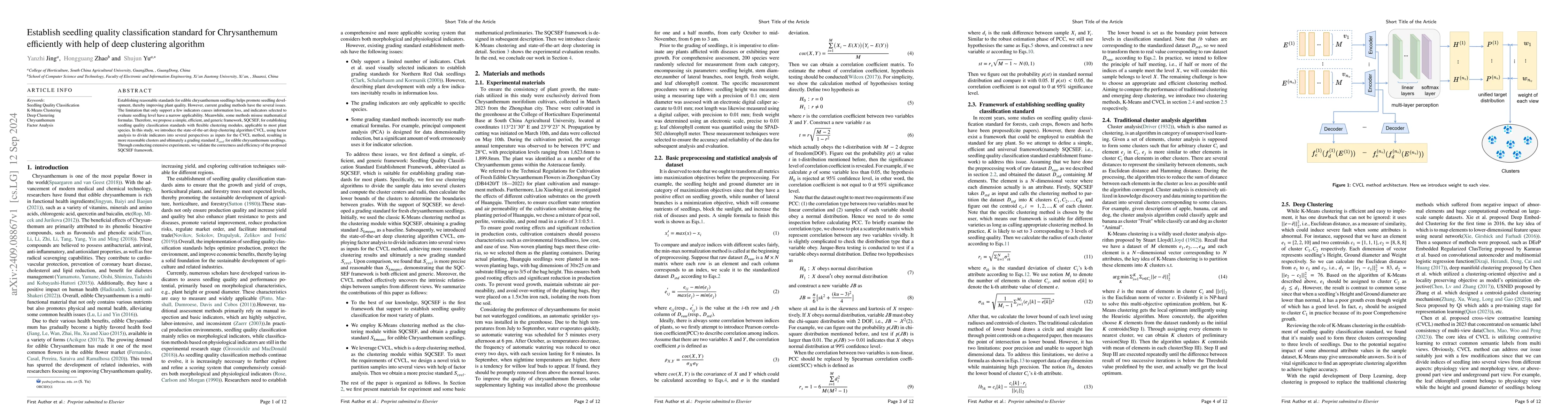 Thumbnail for Establish seedling quality classification standard for Chrysanthemum
  efficiently with help of deep clustering algorithm