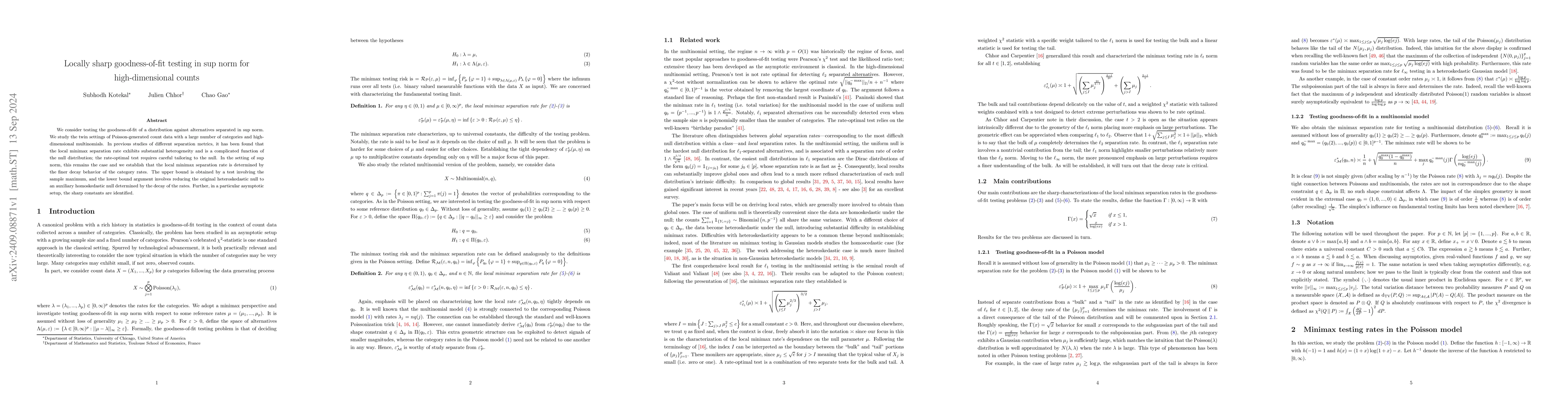 Thumbnail for Locally sharp goodness-of-fit testing in sup norm for high-dimensional
  counts