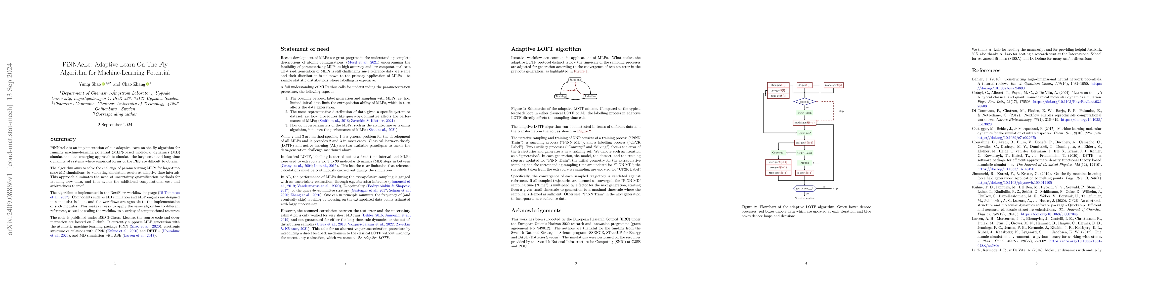 Thumbnail for PiNNAcLe: Adaptive Learn-On-The-Fly Algorithm for Machine-Learning
  Potential