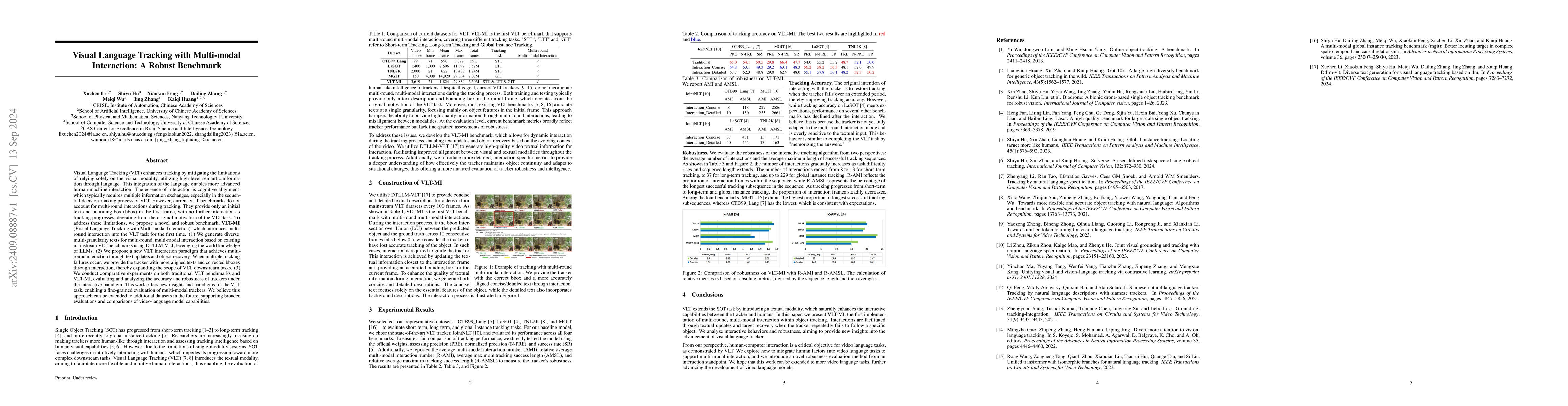 Thumbnail for Visual Language Tracking with Multi-modal Interaction: A Robust
  Benchmark