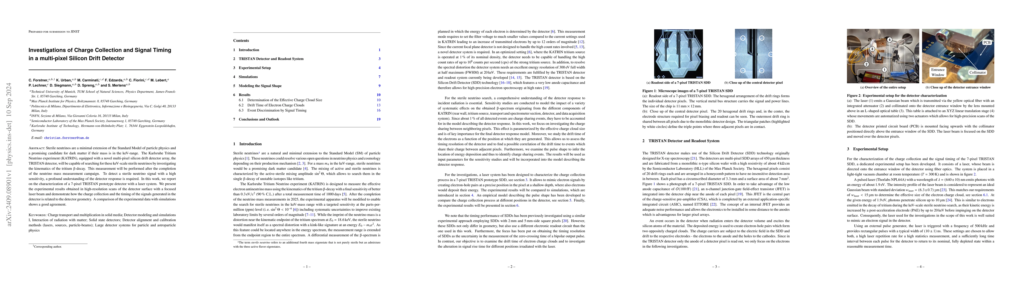Thumbnail for Investigations of Charge Collection and Signal Timing in a multi-pixel
  Silicon Drift Detector