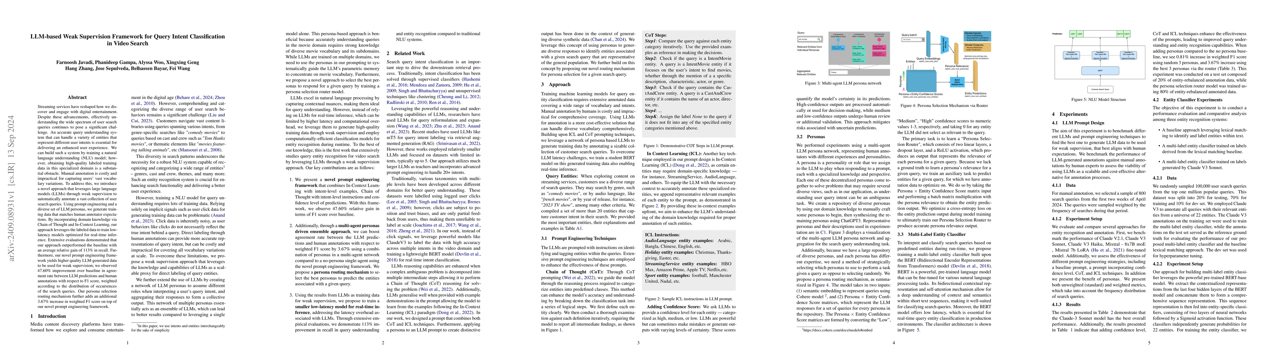 Thumbnail for LLM-based Weak Supervision Framework for Query Intent Classification in
  Video Search